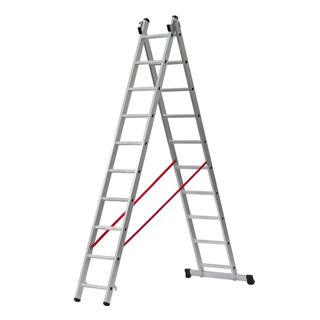 Escalera Profesional Aluminio 2 Tramos Transformable