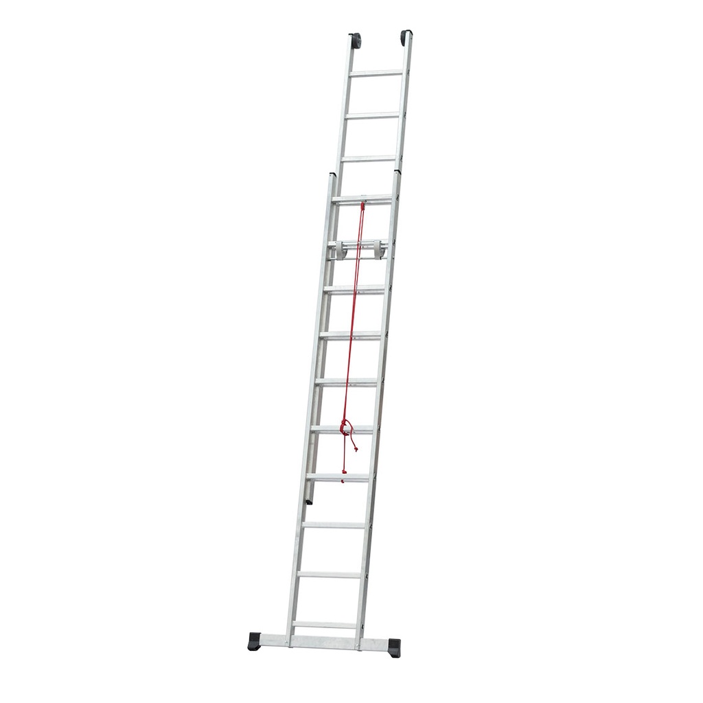 Escalera Profesional aluminio 2 Tramos con cuerda