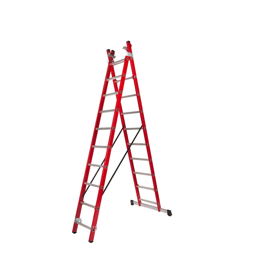 Escalera Profesional Fibra de Vidrio 2 Tramos Transformable