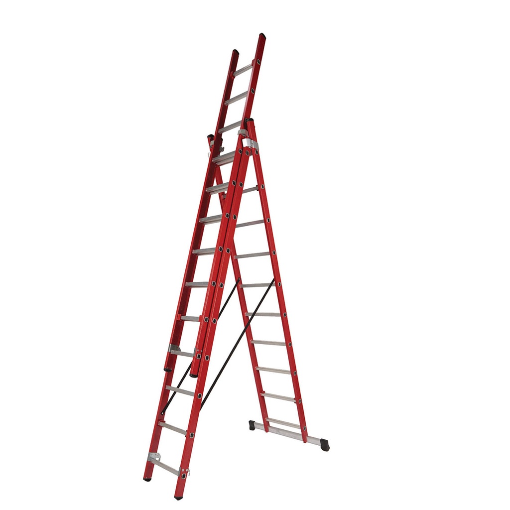 Escalera Profesional Fibra de Vidrio 3 Tramos Transformable